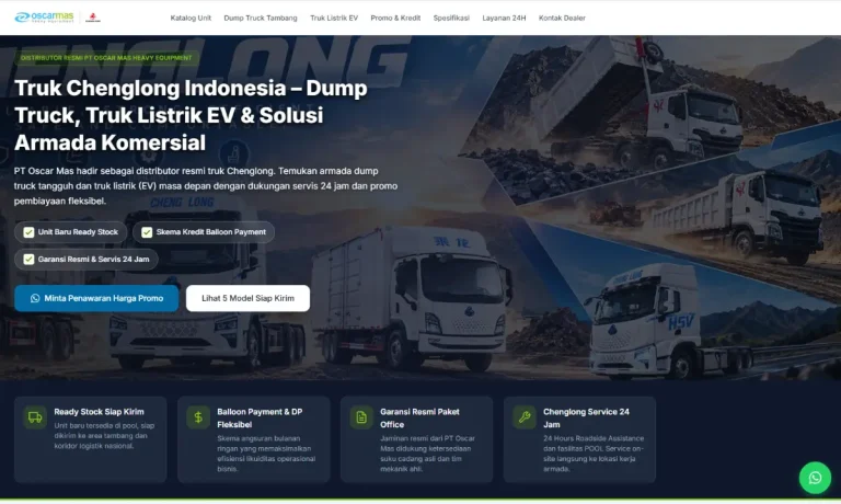 Website Landing Page Truk Chenglong Indonesia – PT Oscar Mas